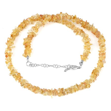 Citrine Nuggets stone necklace, 925 Sterling silver necklace for women, handmade jewelry